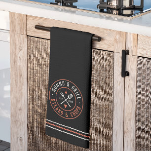 Nonno's Grill Personalised Year Established Tea Towel