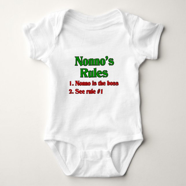 Nonno's (Italian Grandfather) Rules Baby Bodysuit (Front)