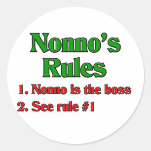 Nonno's (Italian Grandfather) Rules Classic Round Sticker