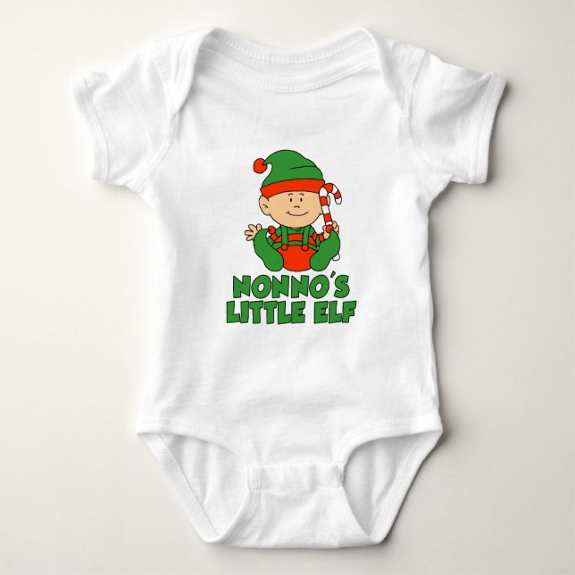 Nonno's Little Elf Baby Bodysuit (Front)