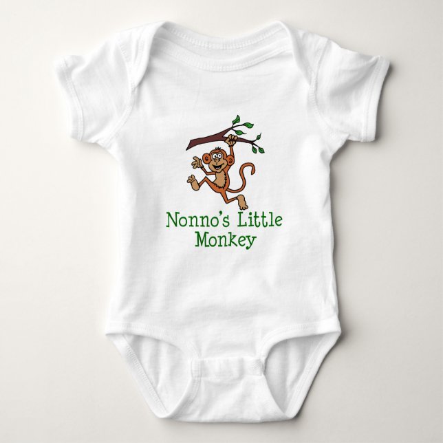 Nonno's Little Monkey Baby Bodysuit (Front)