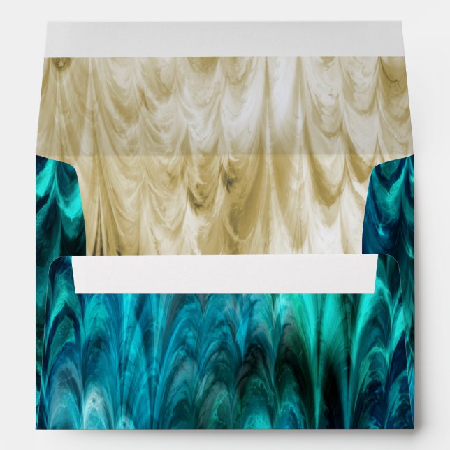 nonpareil kelpie teal and gold : envelope (Back (Bottom))
