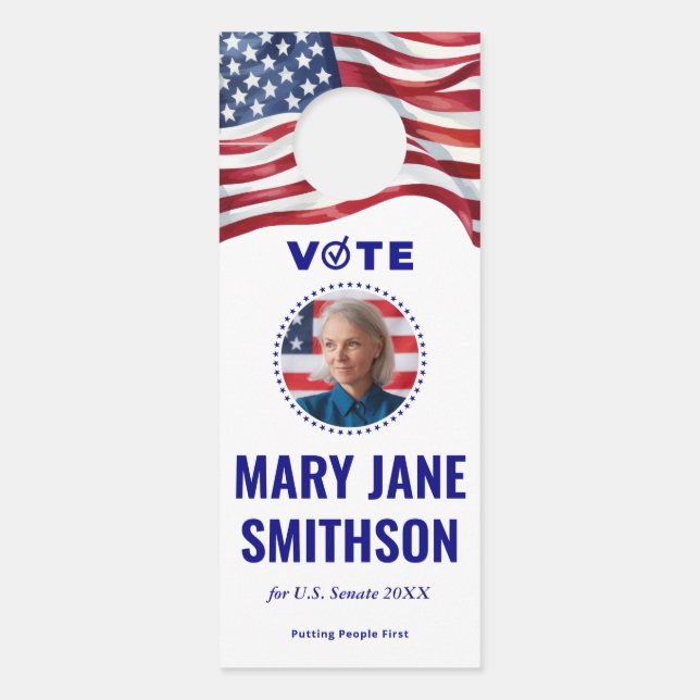 Nonpartisan Political Campaign Canvassing Tool Door Hanger (Front)