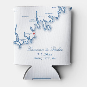 Nonquitt Map Wedding Favour Can Cooler