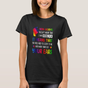 Nonverbal Autism Awareness Neurodiversity Kids Acc T-Shirt