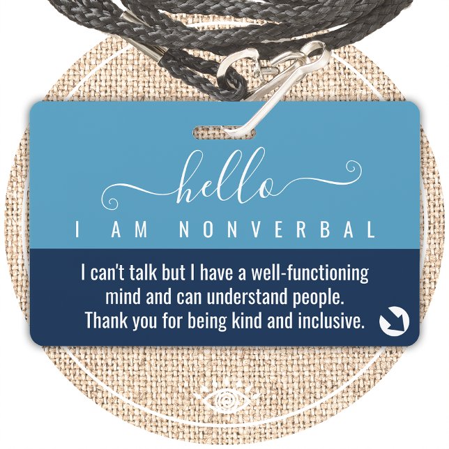 nonverbal awareness and emergency contact  ID badge (Creator Uploaded)