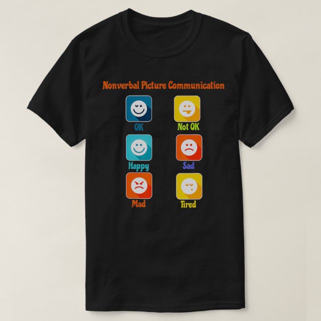 Nonverbal Picture Communication Autism ABA SLP Spe T-Shirt (Design Front)