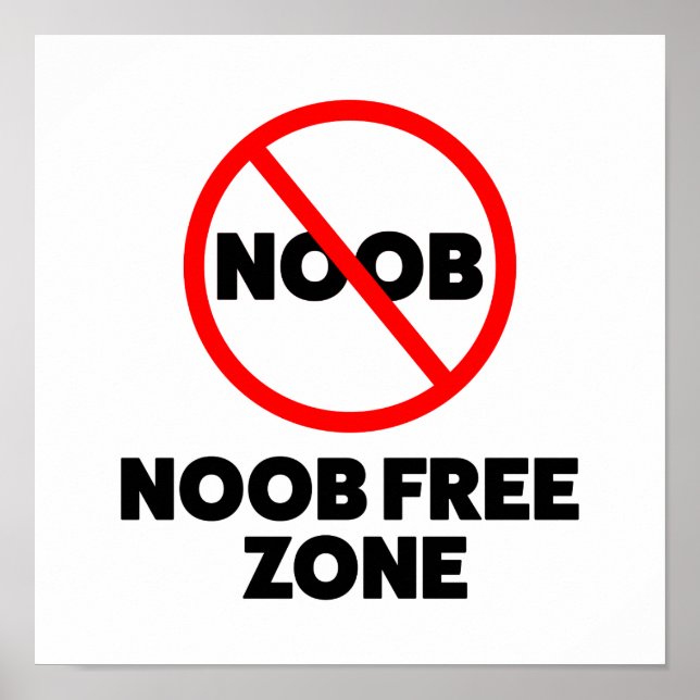 Noob Free Zone Poster (Front)