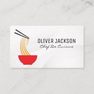 Noodle Bowl and Chopsticks Business Card