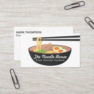 Noodle Bowl   Chopsticks Business Card