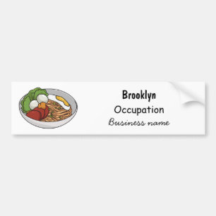 Noodle cartoon illustration bumper sticker