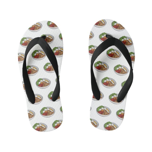 Noodle cartoon illustration  kid's jandals (Footbed)