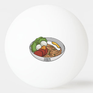 Noodle cartoon illustration ping pong ball