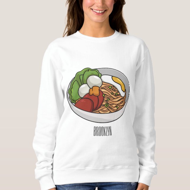Noodle cartoon illustration sweatshirt (Front)