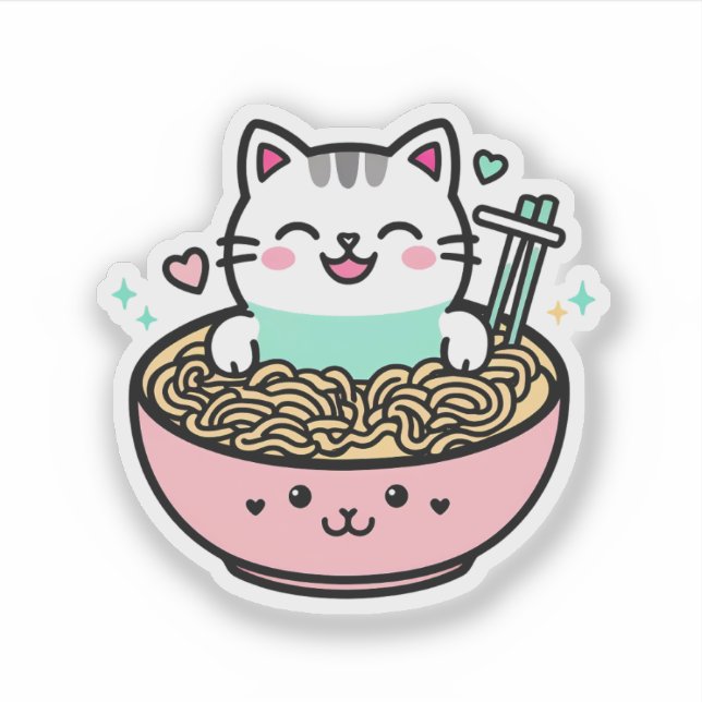 Noodle Kitty - Kawaii Ramen Cat (Front)