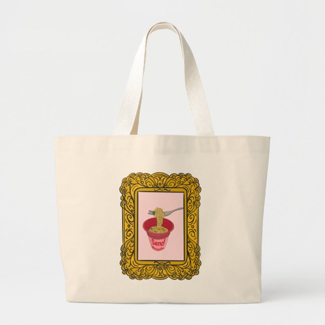 Noodle, send noods funny large tote bag (Front)