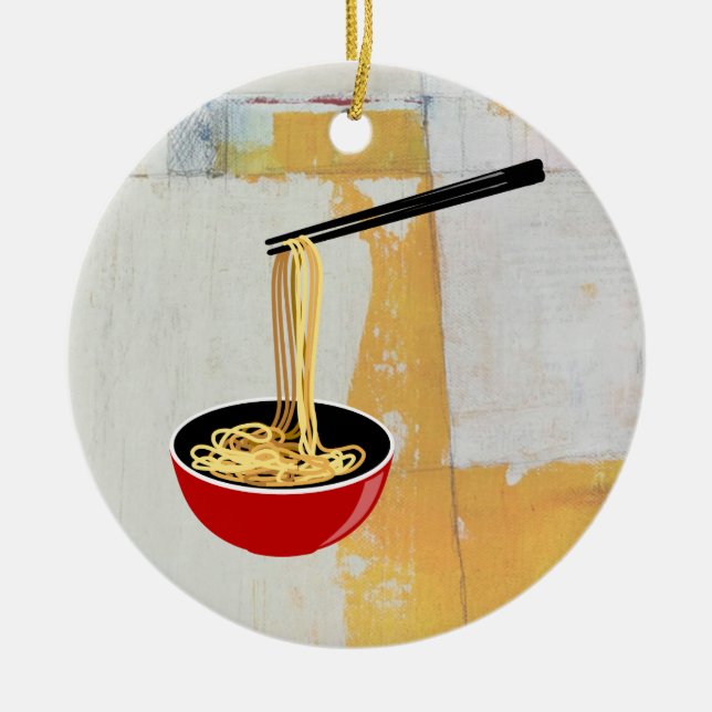 Noodles Ceramic Tree Decoration (Front)