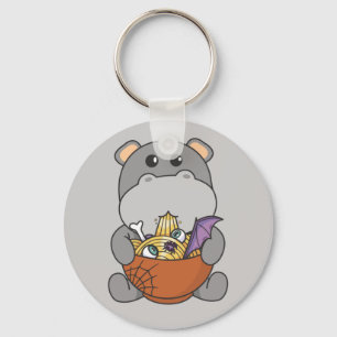 Noodles Japanese Noodles Halloween Hippo Ramen Key Ring