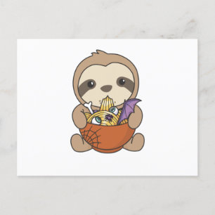 Noodles Japanese Noodles Halloween Sloth Ramen Postcard