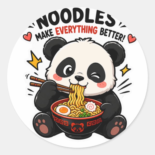 NOODLES MAKE EVERYTHING BETTER PANDA STICKER (Front)