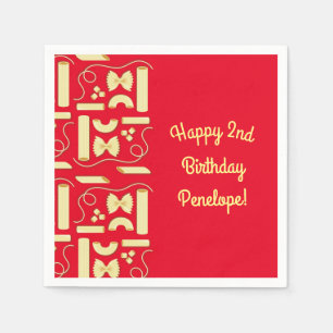 Noodles Pasta Kid 1st Birthday Party Italian Napkin