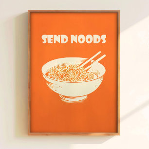 Noodles Print Send Noods Poster Cute Kitchen Wall