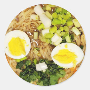 Noodles, Ramen Funny Soup Photo Classic Round Sticker