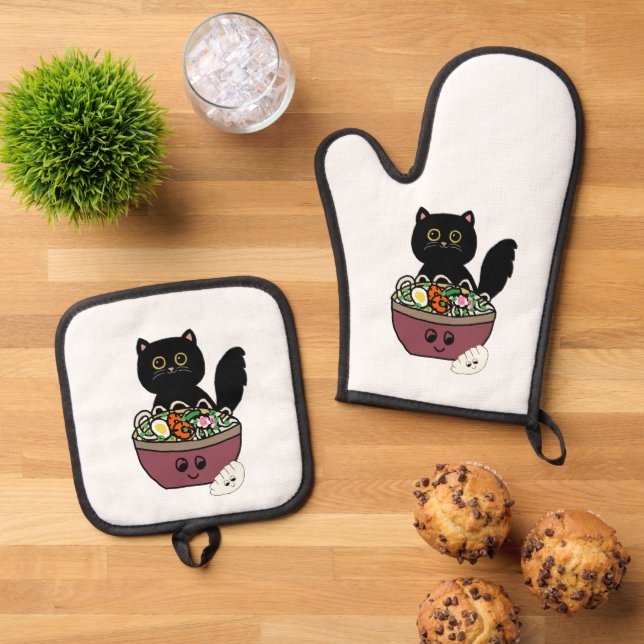 Noodling Around  Oven Mitt & Pot Holder Set (Top Down)