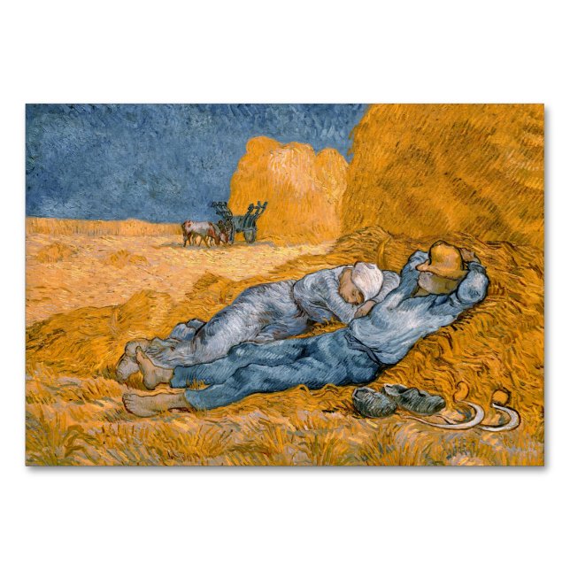 Noon – Rest from Work by Vincent Van Gogh Table Number (Front)