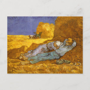 Noon, Rest From Work Van Gogh Fine Art Postcard