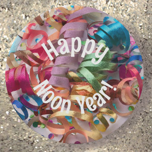 Noon Year's Eve Family Party Sticker Paper Plate