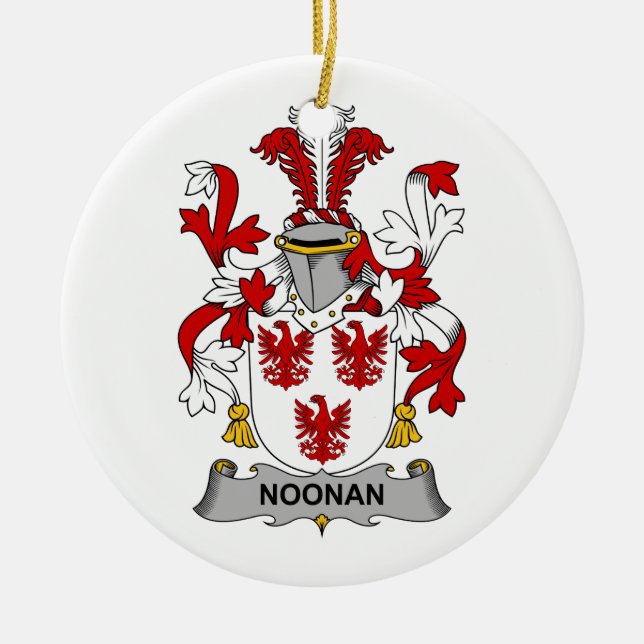 Noonan Family Crest Ceramic Tree Decoration (Front)