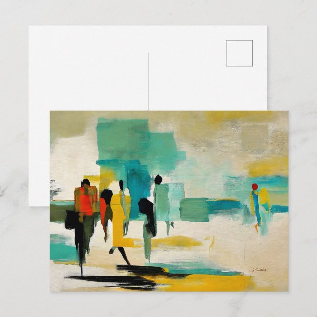 Noontide Vibrance – Abstract Figures Postcard (Front/Back)