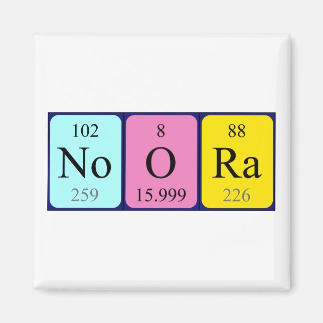 Noora periodic table name magnet (Front)