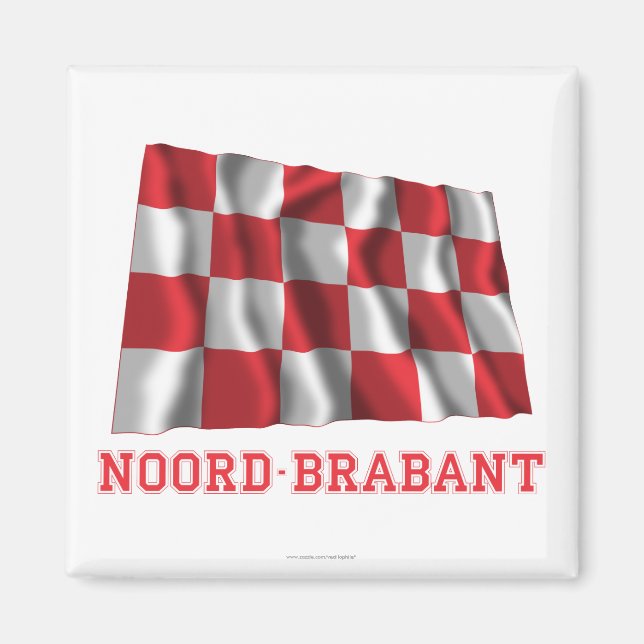 Noord-Brabant Waving Flag with Name Magnet (Front)