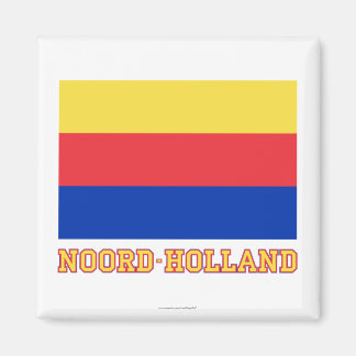 Noord-Holland Flag with name Magnet
