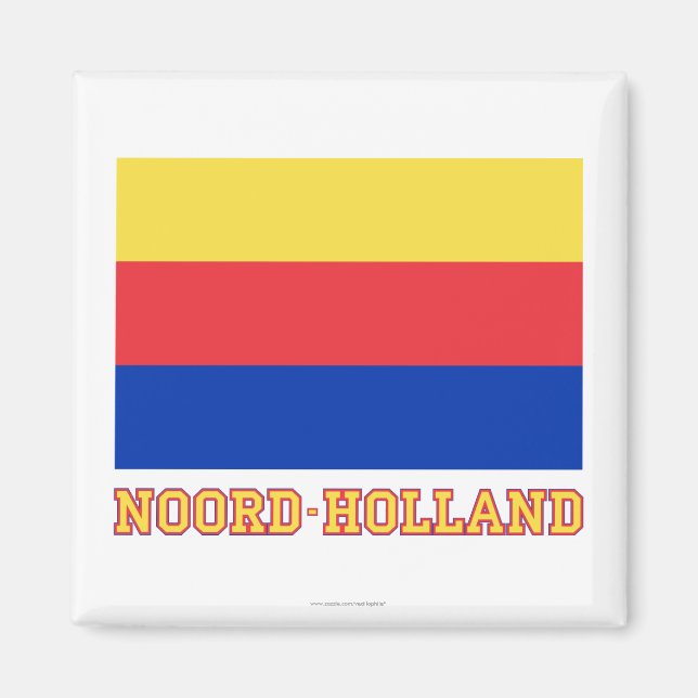 Noord-Holland Flag with name Magnet (Front)
