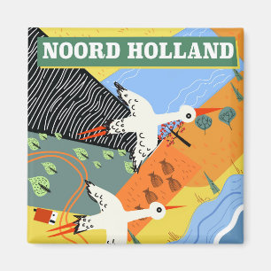 Noord Holland vintage style travel poster Magnet