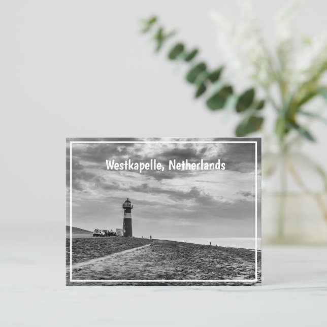 Noorderhooft Lighthouse, Westkapelle, Netherlands Holiday Postcard (Standing Front)