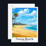 Noosa Beach Australia Vintage Travel Illustration Postcard<br><div class="desc">Noosa Beach Australia Art Vintage Travel Portrait Painting Illustration</div>