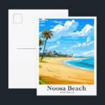 Noosa Beach Australia Vintage Travel Illustration Postcard<br><div class="desc">Noosa Beach Australia Art Vintage Travel Portrait Painting Illustration</div>
