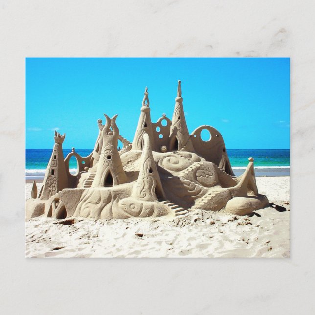 Noosa Beach Sandcastle Postcard (Front)