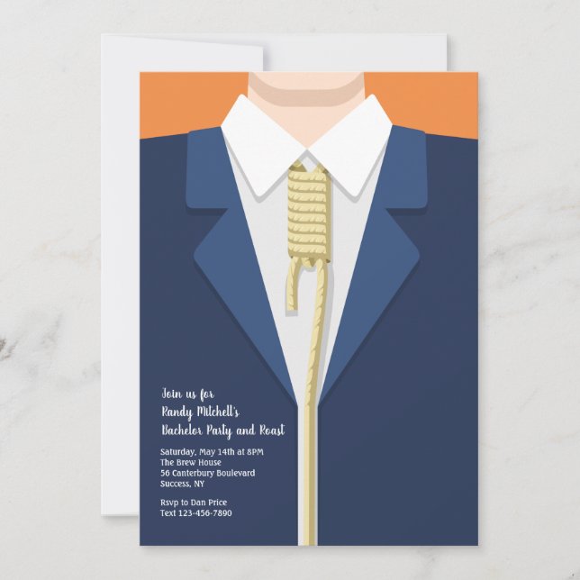 Noose Bachelor Party Invitation (Front)