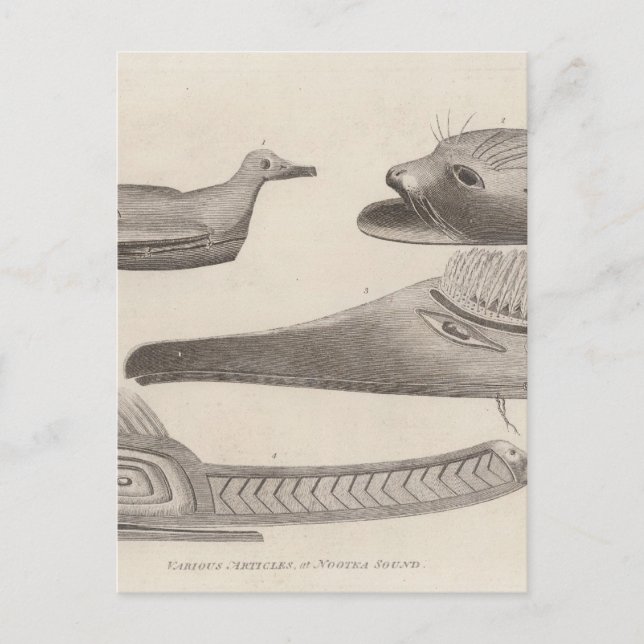 Nootka articles, British Columbia Postcard (Front)