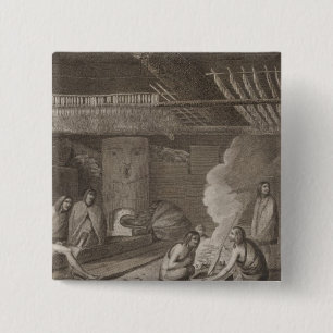 Nootka house, British Columbia 15 Cm Square Badge