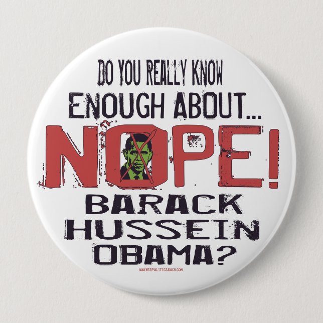 Nope Anti Obama Button (Front)