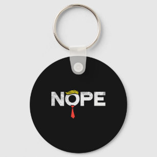 Nope Anti-trump Red Tie Wig Stop Donald Trump Funn Key Ring