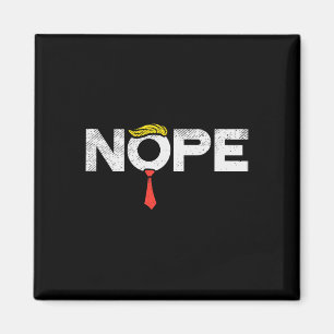 Nope Anti-trump Red Tie Wig Stop Donald Trump Funn Magnet