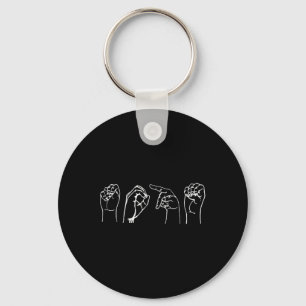 Nope Asl Pro Deaf Awareness Sign Language Interpre Key Ring