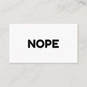 NOPE BUSINESS CARD